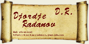 Đorđe Radanov vizit kartica